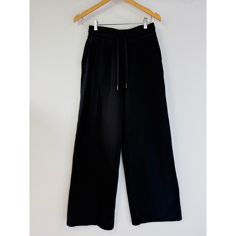 Lululemon Scuba Mid-Rise Wide-Leg Pant Women XS Black Fleece W5GEES